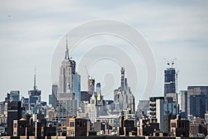 View of uptown New York City with many new buildings under construction