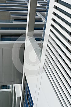 View upwards at a modern new apartment building in Berlin