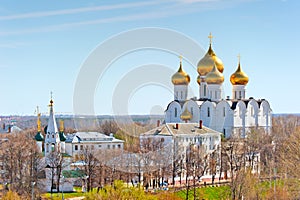 View urban architecture of Yaroslavl from above