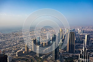 View of urban Dubai from Burj Khalifa