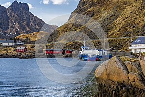 View of Ure village, in the Lofoten Islands, Norway