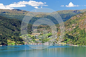 View From Urnes To The Lustrafjord And The Village Solvorn