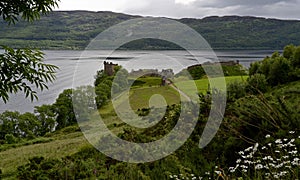 View of the Urquhart Castle, Loch Ness, Scotland, United Kingdom