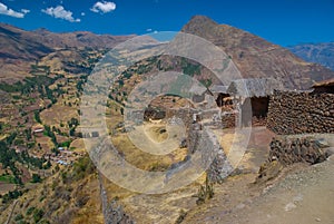 View of the Urubamba valley from the Pisac ruins,