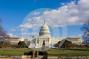 View on US Capitol in December