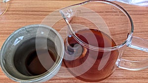 View of v60 coffee method