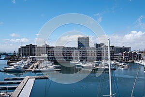 View of the V&A Waterfront, including the new Zeitz Mocaa Museum of Contemporary Art Africa, Cape Town, South Africa