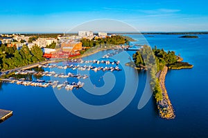 View of Vaasa marina in Finland