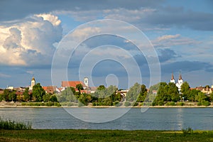 View of Vac city near the river Danube photo