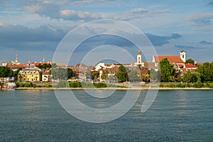 View of Vac city near the river Danube photo