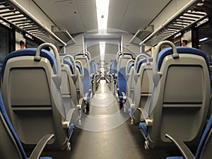 View of vacant seats inside a train