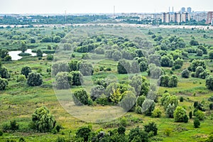 View of the Vacaresti Nature Park in Bucharest