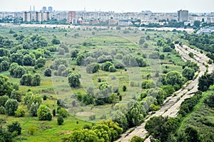 View of the Vacaresti Nature Park in Bucharest