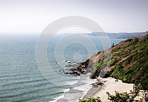 View of Vagator beach, Goa, India from top