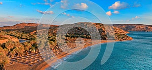 View of Vai beach from the rock