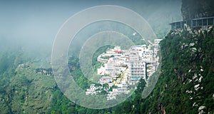 View of Vaishno Devi Shrine From the top of the mountain