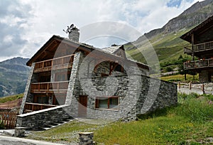 View of Val d`Isere, ski resort in France