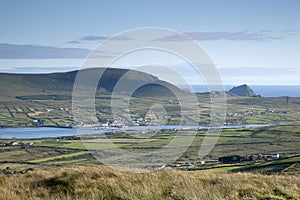 View from Valentia Island over Portmagee Village photo