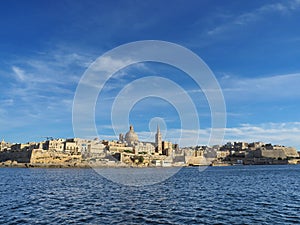 View with Valleta city in Malta