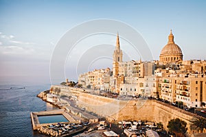 View of Valletta from St Andrew`s Bastions