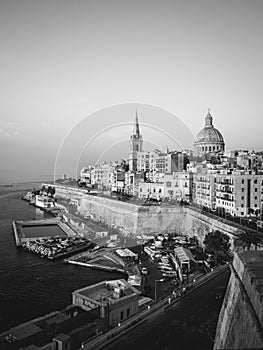 View of Valletta from St Andrew`s Bastions