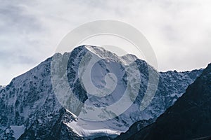 View on mountain Belukha in Altai region near board of Russia and Kazakhstan