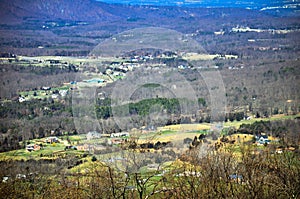 View of the valley below from Shenandoah National Park in Virginia