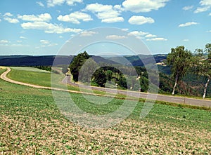 View into valley of river Sauer in the Ardennes of Luxembourg