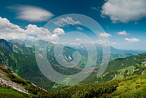 View into a valley in Tatra mountines