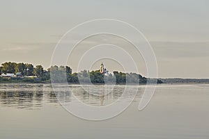 View on the valley of Volga river from the hill