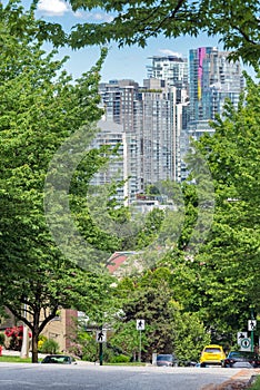 View at Vancouver downtown from West 7th avenue photo