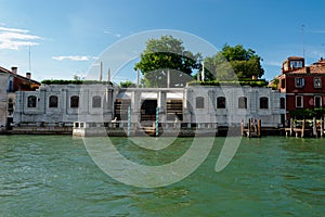 View from vaporetto on the Grand Canal and the Peggy Guggenheim Collection.