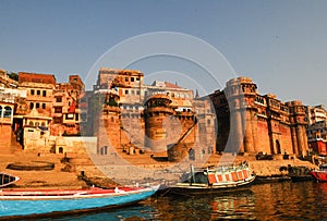 View of Varanasi and Ganges river in early morning