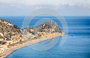 View of Varigotti Beach, Savona, Liguria, Italy