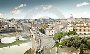 View on Vatican City from Castel Santangelo, Rome, Italy photo