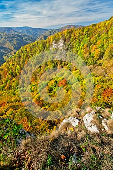 View from Vcela skala rock on Baranovo over Jakub during autumn