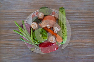 View of a vegetable platter.