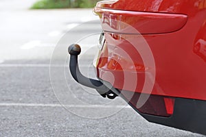 View of the vehicle hitch closeup