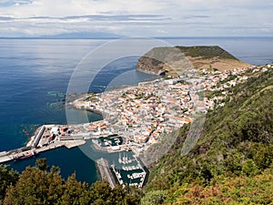View of Velas, town on Sao Jorge Island, Azores photo