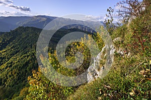 View at Velka Fatra mountains from Jelenska skala rock