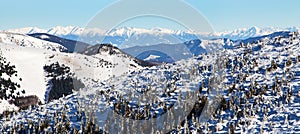 View from Velka Fatra mountains to High Tatras mountains