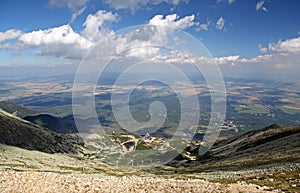 View from Velka Lomnicka veza - peak in High Tatra