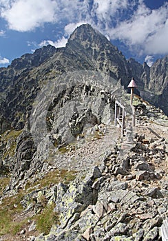 View from Velka Lomnicka veza - peak in High Tatras, Slovakia