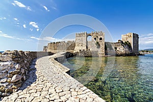 View of the Venetian fort castle at Methoni