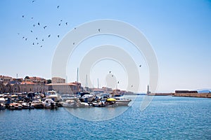 View of the Venetian port of Chania. Crete, Greece.