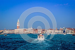 View of Venice from a boat