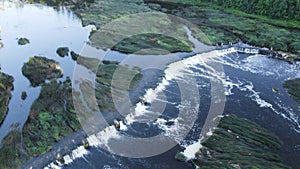 View of The Venta Rapid, widest waterfall in Europe