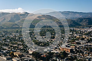 View of Ventura and distant mountains from Grant Park, in Ventur