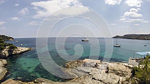 View from a veranda towards the sea in the island