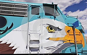 A View of the Verde Canyon Railroad Train Locomotive, Clarkdale, AZ, USA